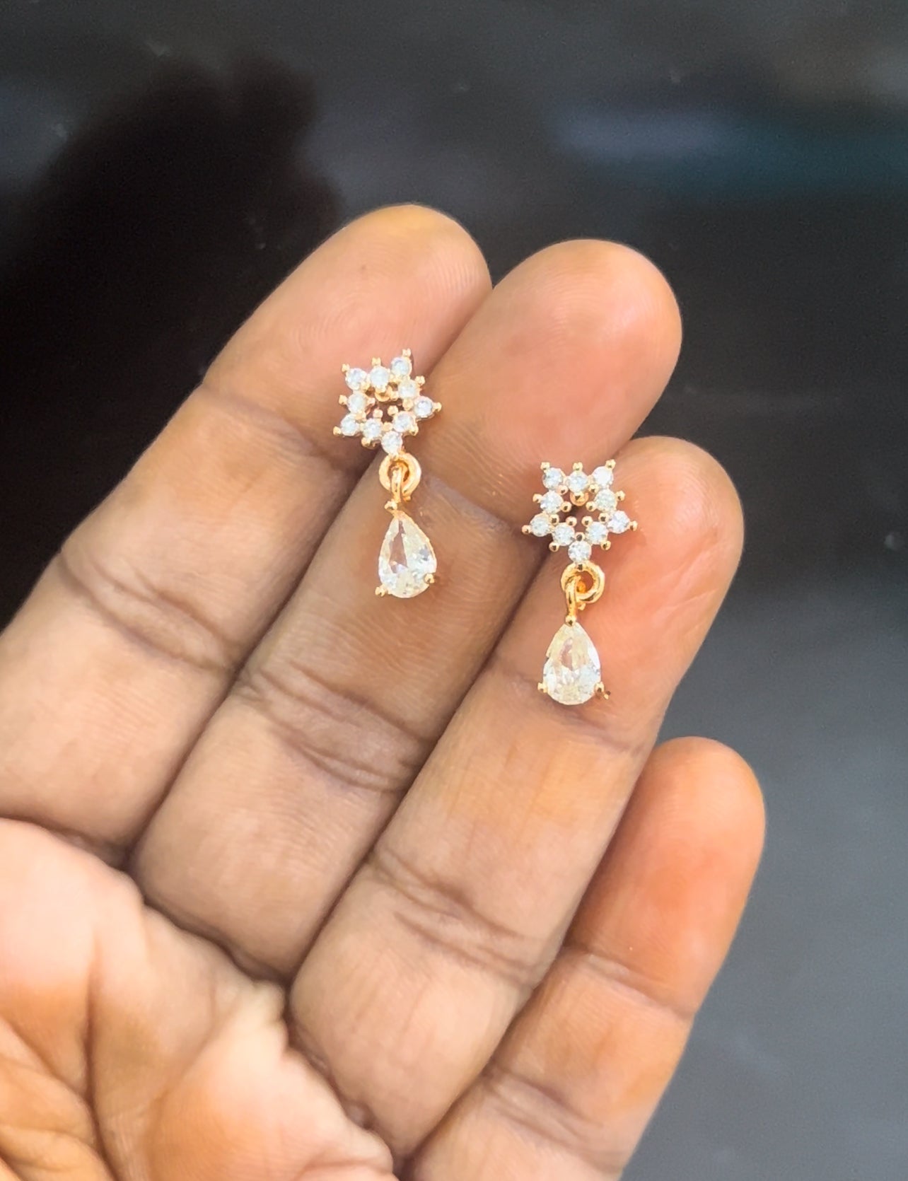 Flower Earrings Design White Stone Tops Earrings Buy Floral Matte