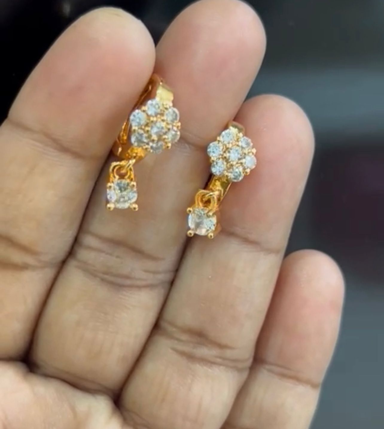 CZ Flower shape Bali Earrings – Fashion Mantra Jewellary