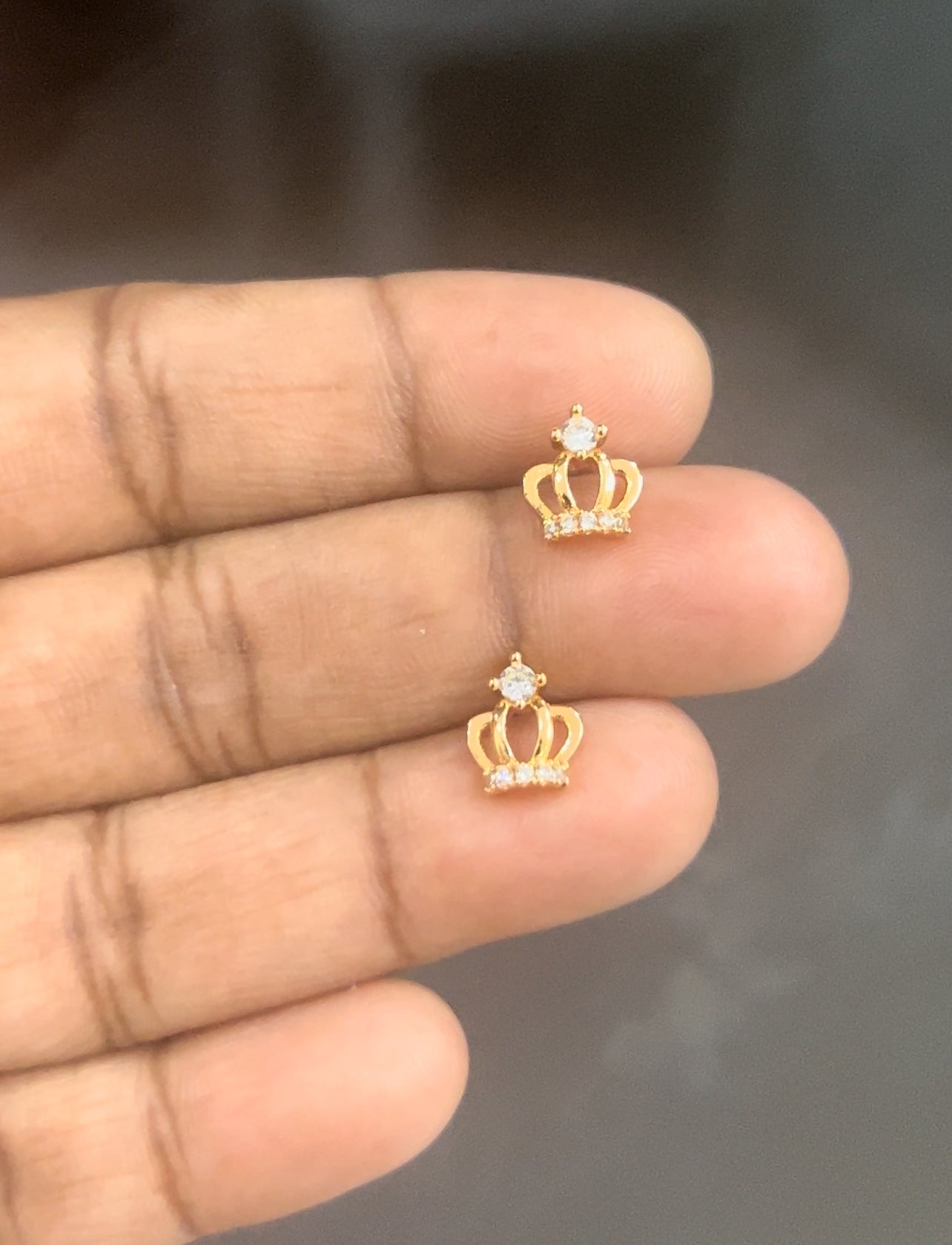 CZ small crown stud – Fashion Mantra Jewellary