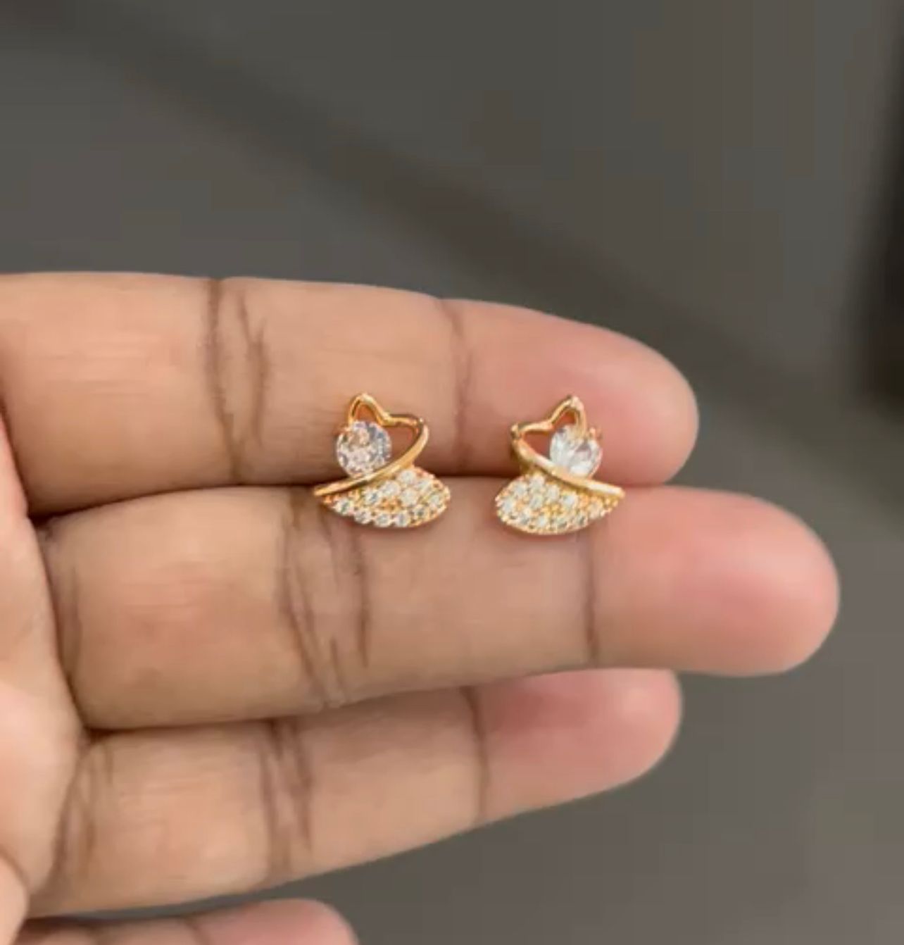 Radiant heart-shaped earrings with sparkling stones
