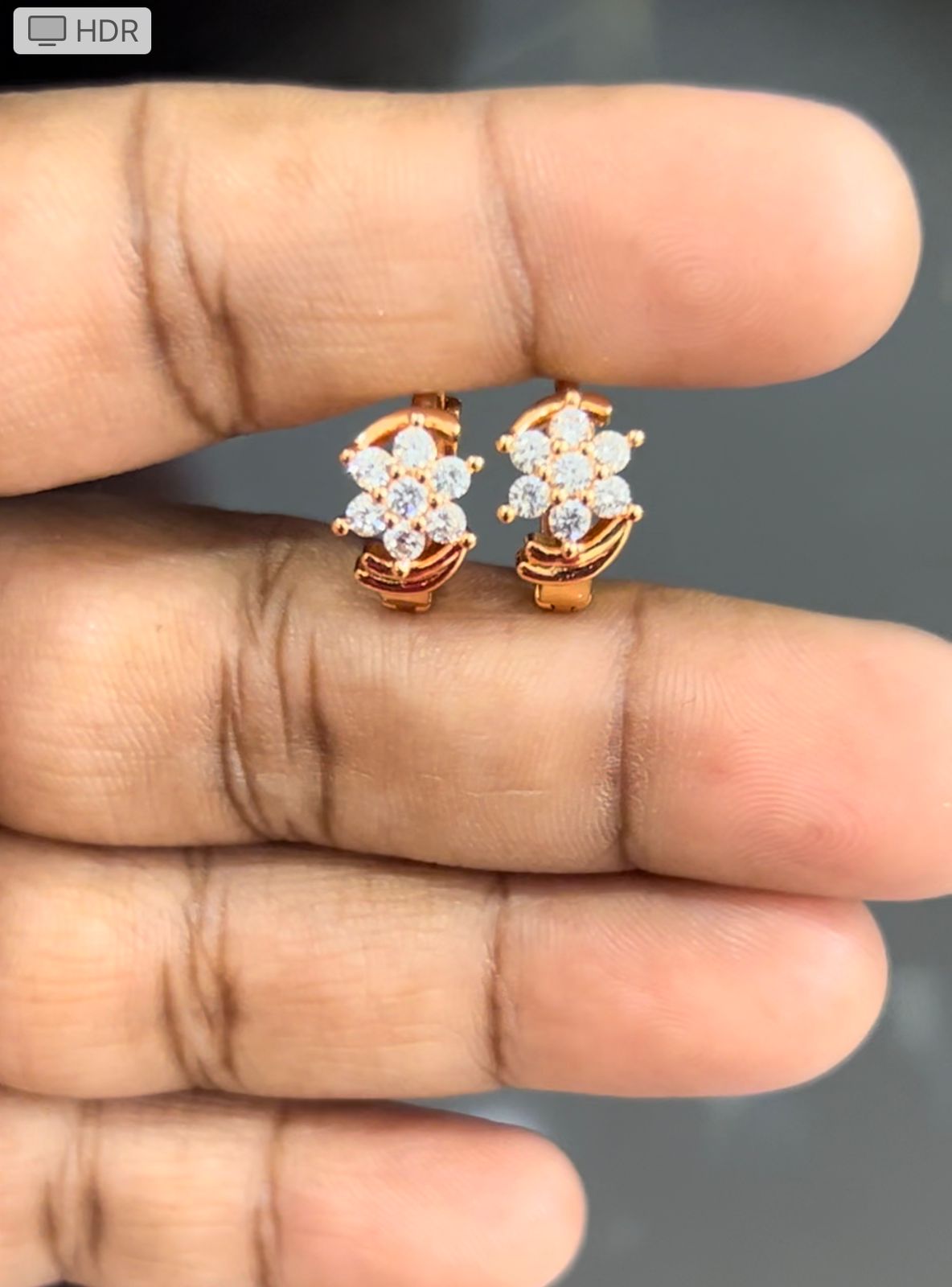 Buy Elegant White Stone Gold Earring Design One Gram Gold Bali