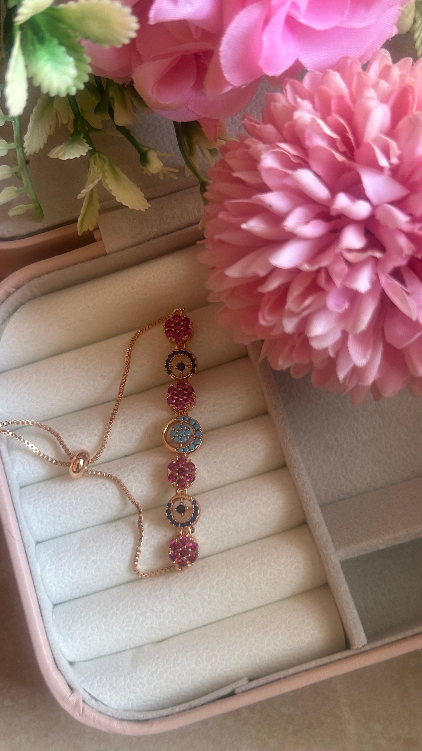 CZ bracelet in multicolour