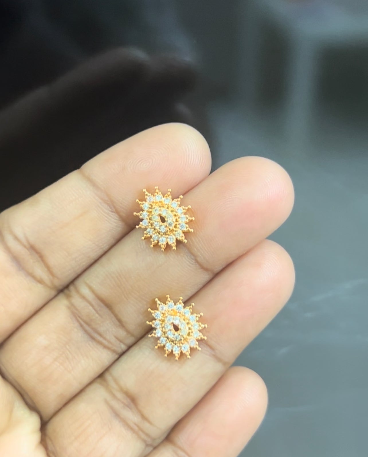 Radiant Bloom Stud Earrings – Dainty Sparkle for Everyday Elegance