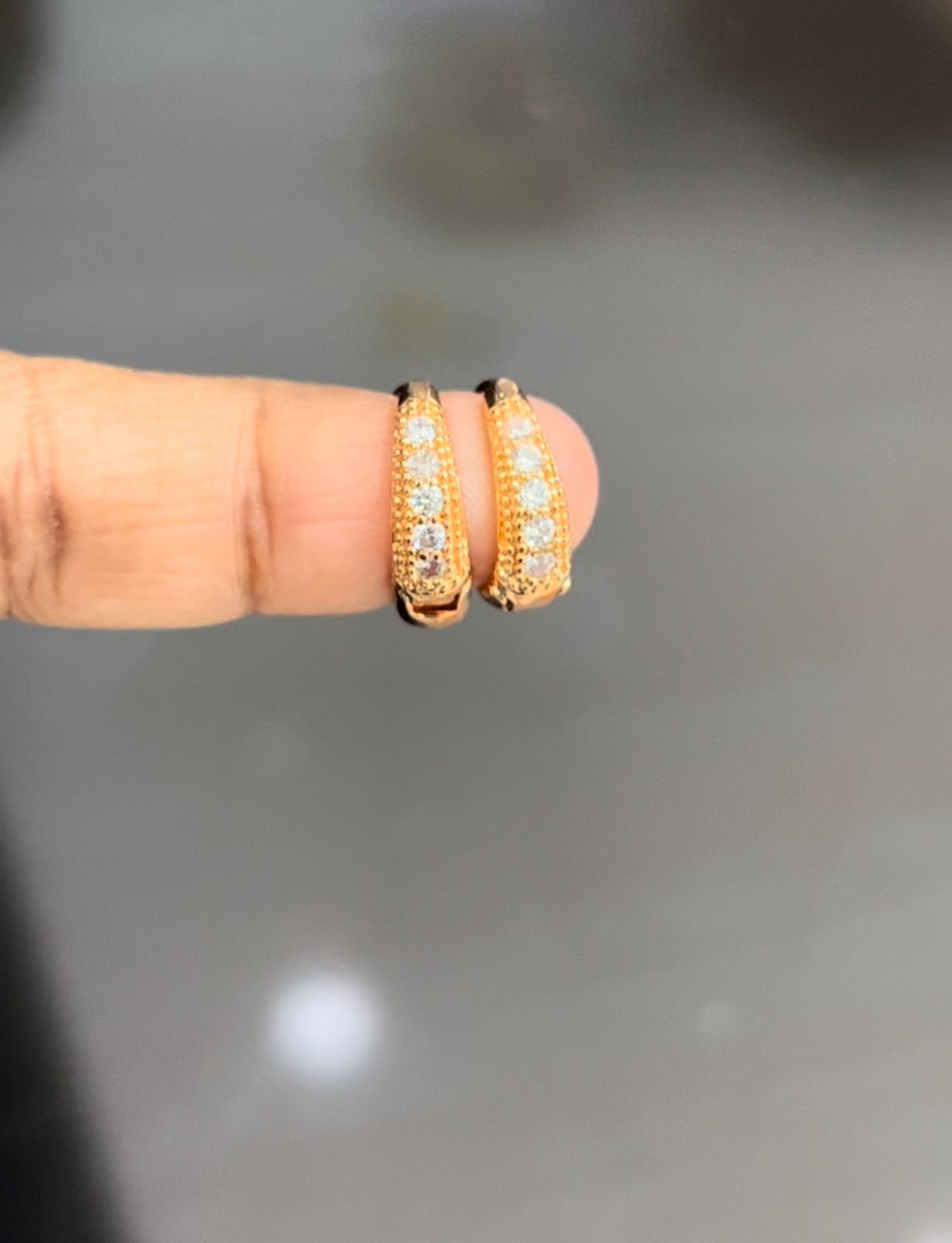 CZ SINGLE LINE BALI EAR RINGS