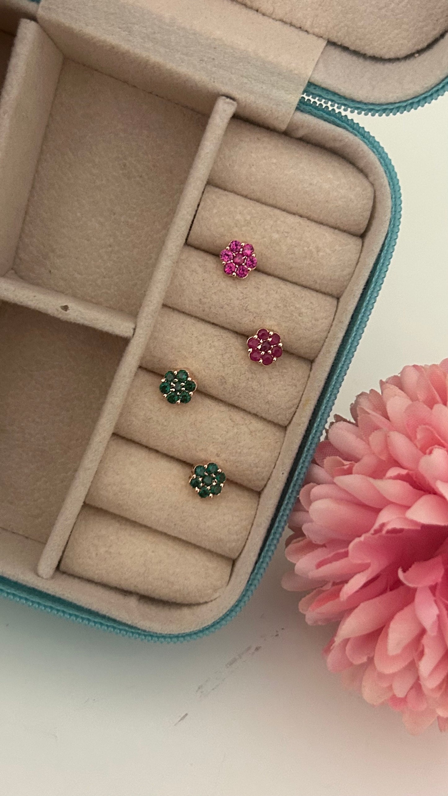 CZ small flower stud