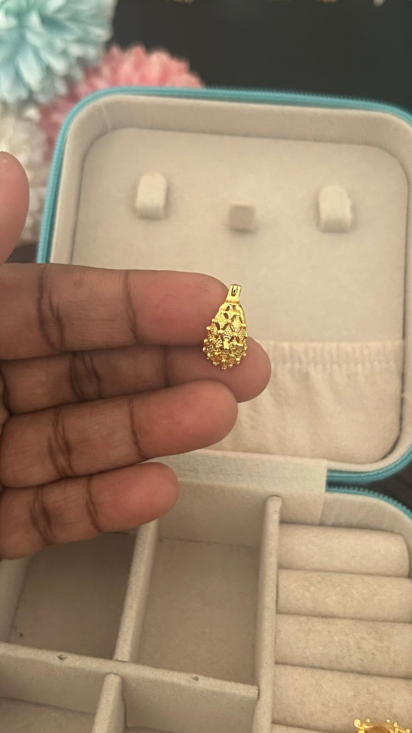 Micro-Plated Gold Daily Wear Floral Filigree Hoops