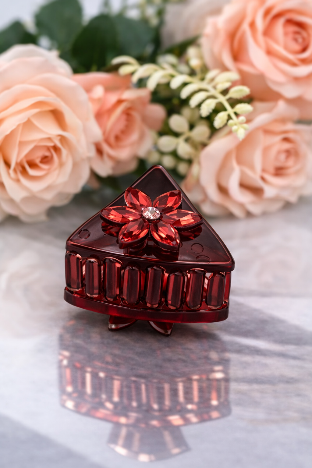 Crystal Flower Acrylic Hair Clips – Trendy Hair Accessories