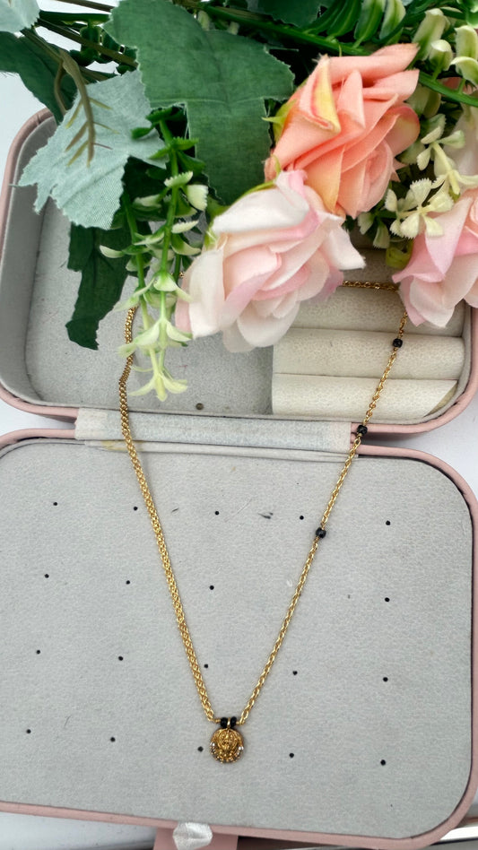 Rashmika Mandanna Inspired Minimal Black Beads Necklace 💛 | Elegant and minimal and stylish Mangalsutra
