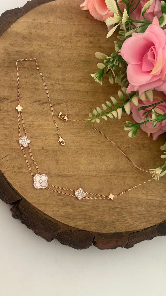 Stylish Rose Gold Finish Adjustable Choker Chain