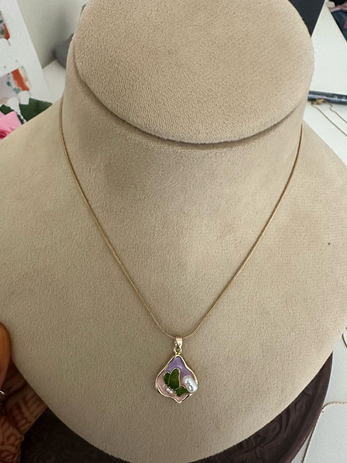 Artisan Pendant Necklace with Pearl Detail