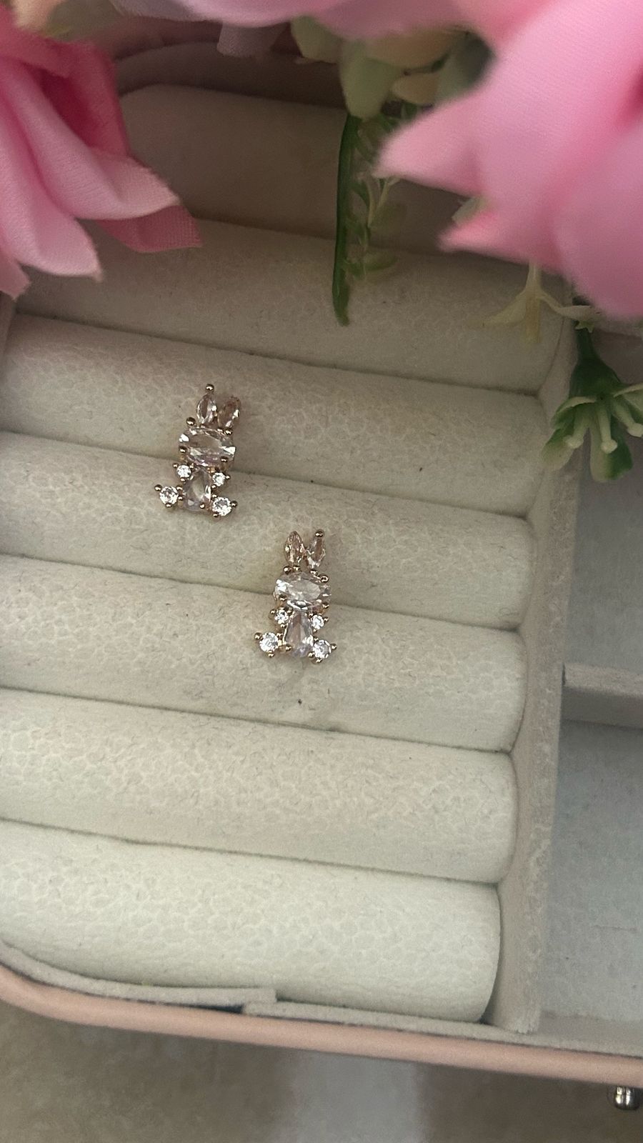 Crystal Bunny Stud Earrings – Rose Gold Plated Cute Design