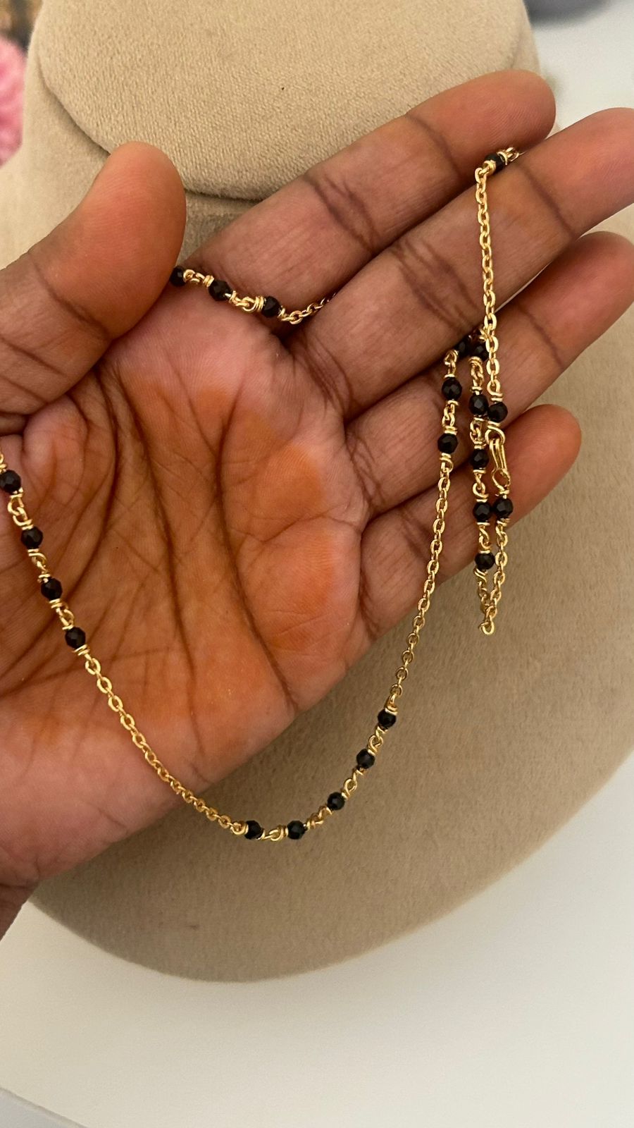 Panchaloam Black Bead Chain without polish – Traditional Mangalsutra Style Daily Wear Necklace