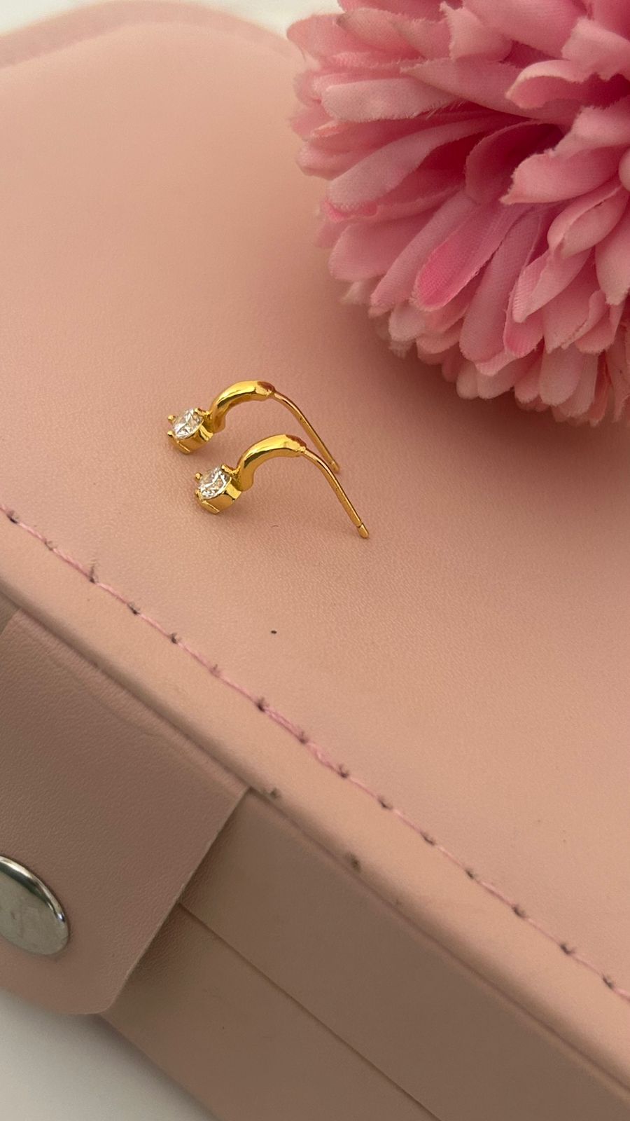 Elegant Gold Drop Earrings | CZ Diamonds & Green Stone Collection