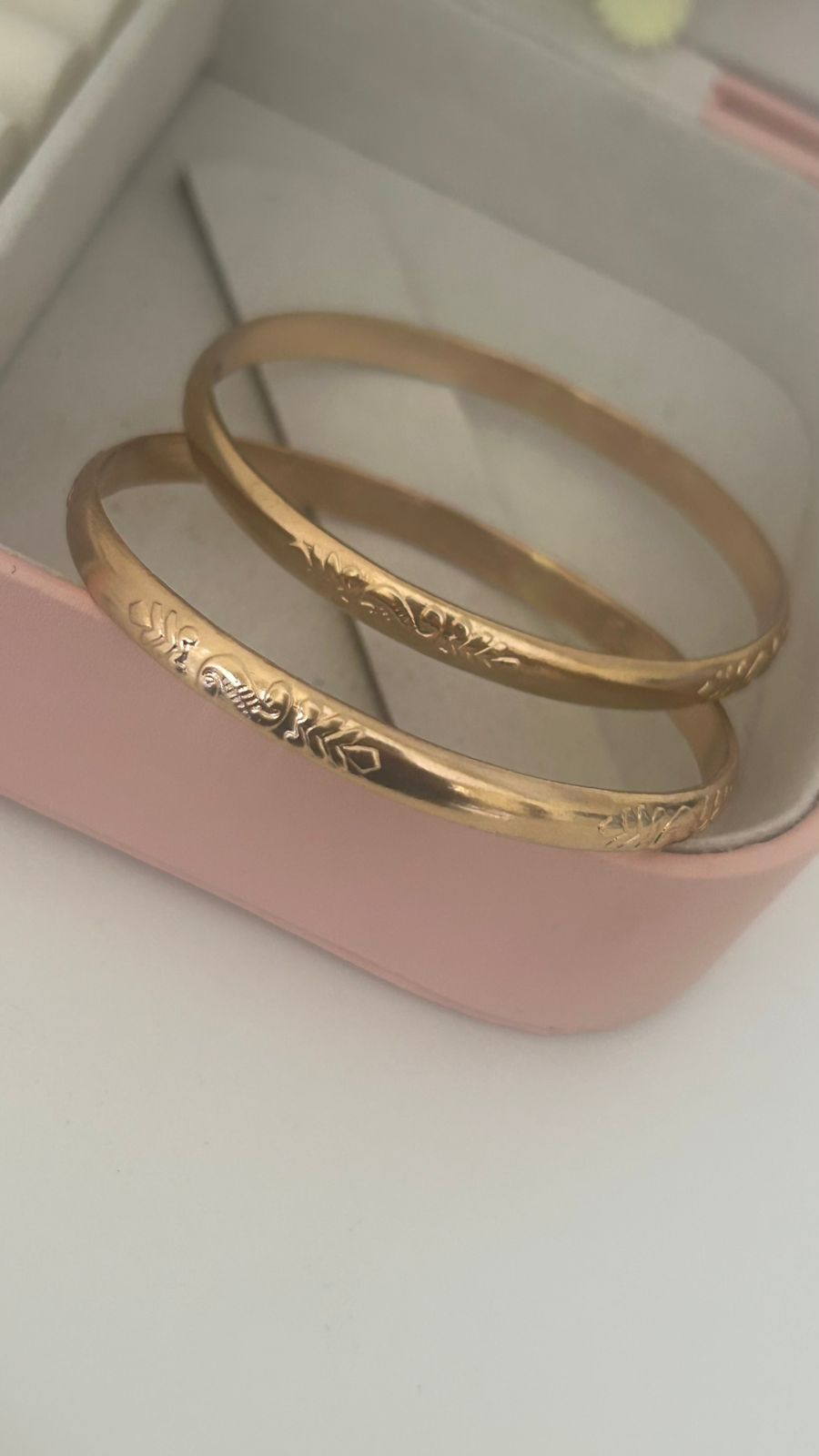 Divine Panchaloha Bangles – Pair of 2 | Peacock & Floral Leaf Engravings | Temple Matte Finish