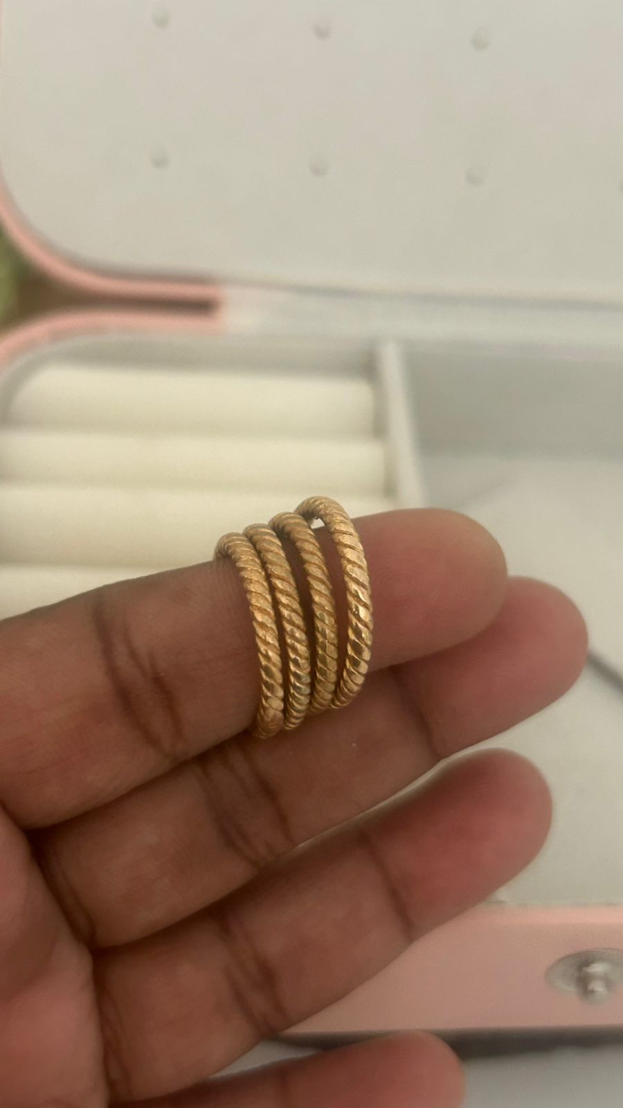 “Unpolished Panchaloham Toe Rings twisted rope pattern Pack of 4| Traditional Temple Jewellery”