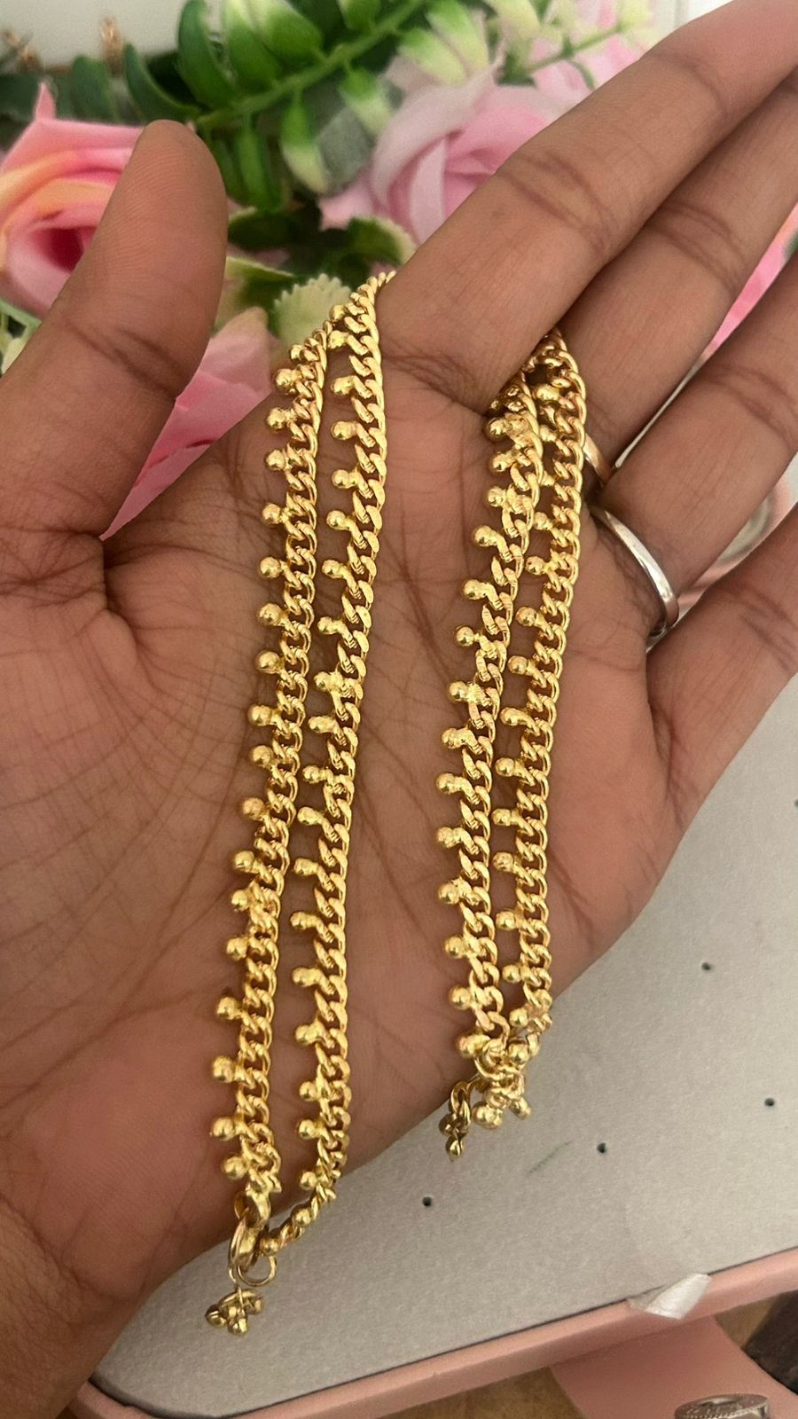 Handcrafted Panchaloham Anklets 10.5 Inch (starting size) | Unpolished Traditional anklets