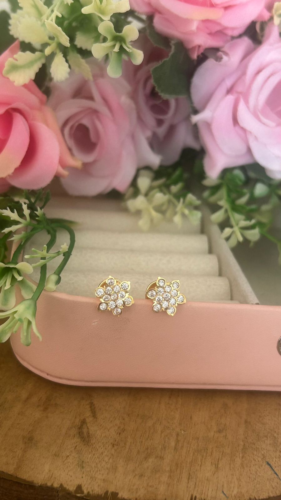 Floral Panchaloham Stud Earrings for Women
