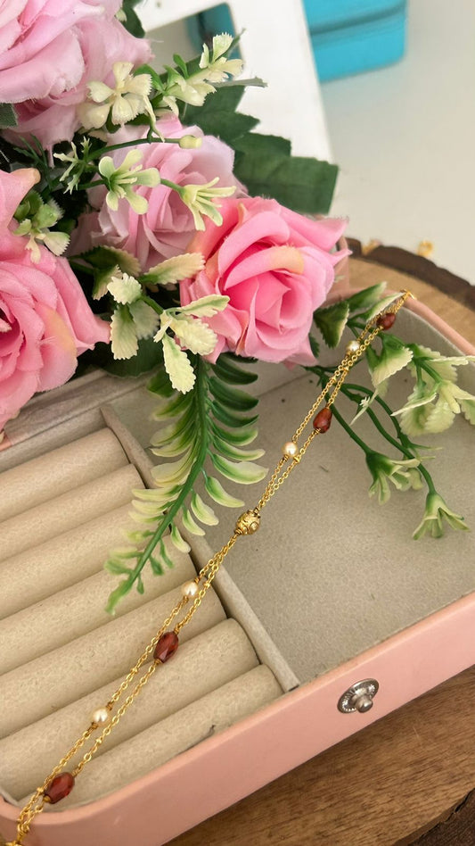 Handmade CZ Beads Bracelet | Minimal Gold Finish Bracelet for Women