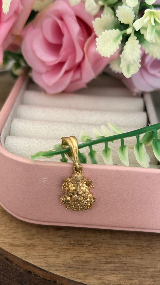 Panchaloham Lord Ganesha Pendant – Antique Gold Finish Divine Jewelry