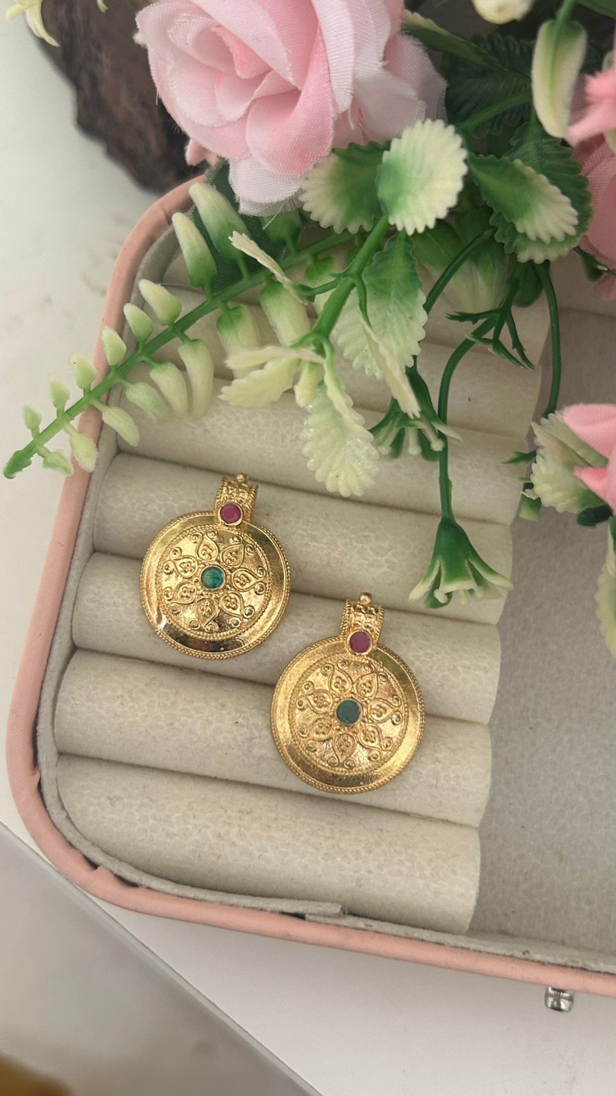 Panchaloham Unpolished Sutralu with Traditional Temple Design