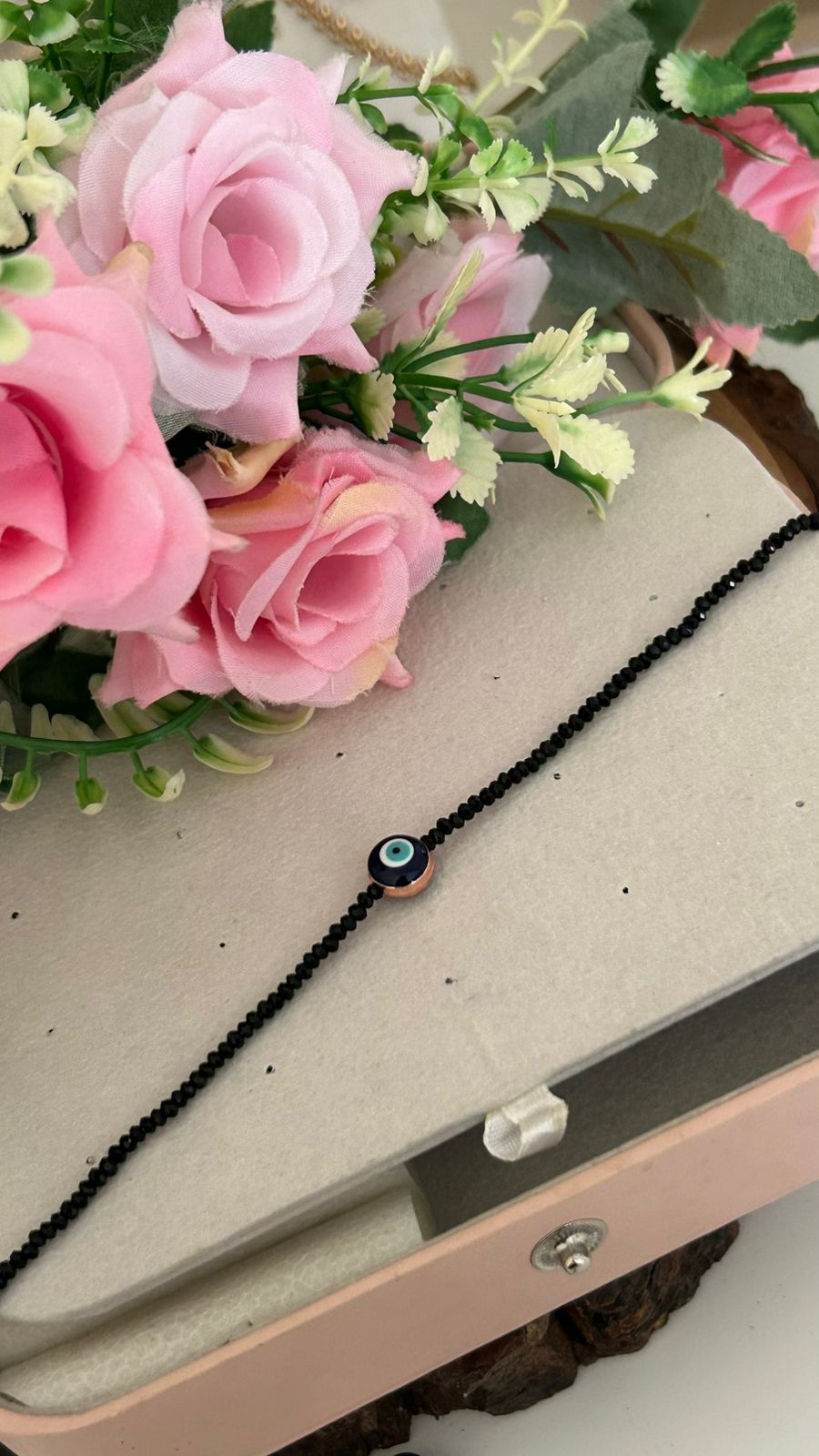 Single Evil Eye Black Bead Anklet – Nazar Protection Anklet