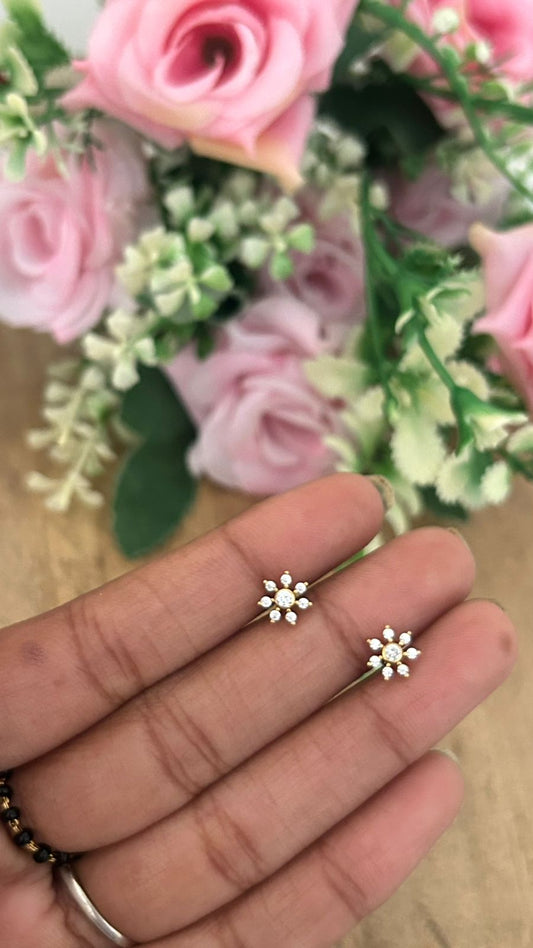 Mini Sunburst Studs – Nose Pin Back Screw | Second Piercing Earrings