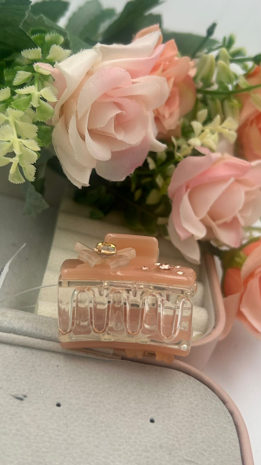 Small Acrylic Hair Claw Clips – Floral Crystal Hair Accessories