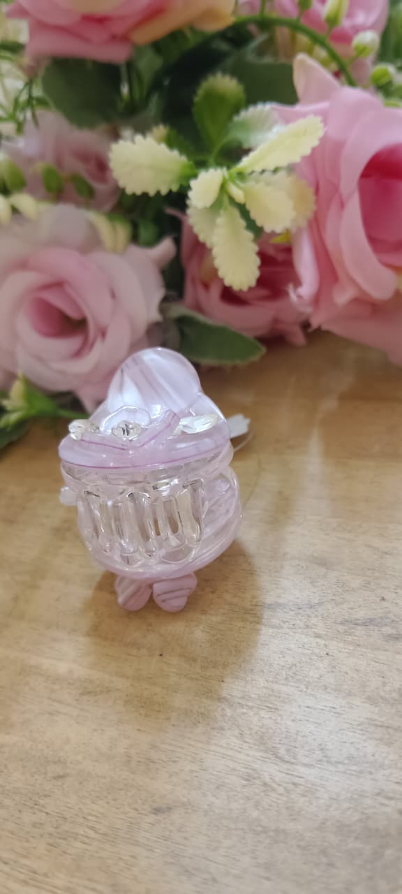 Flower Design Mini Hair Claw Clips with Crystals – Stylish Hair Accessories -1