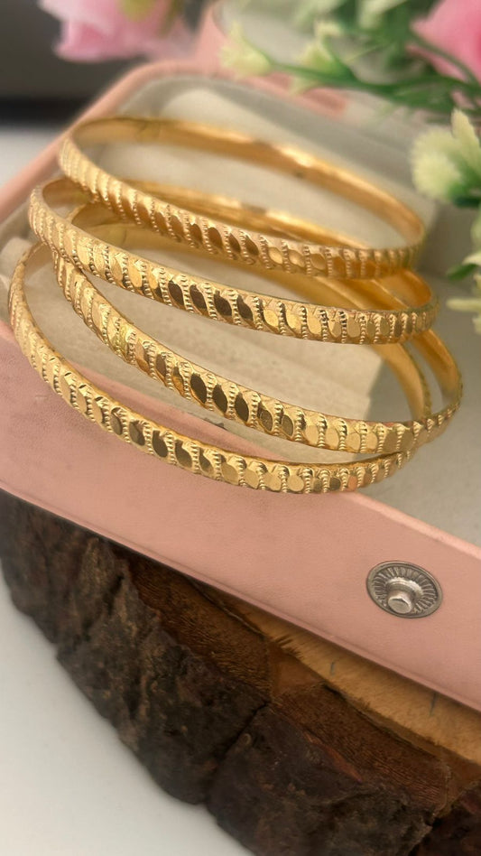 Traditional Panchaloha Unpolished Bangles Set – Classic South Indian Temple Jewellery