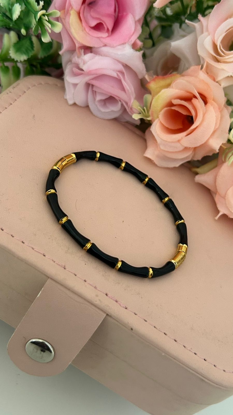 Premium Black Bamboo Bead Bracelet – Stylish Black Nazar Bracelet for Daily Wear