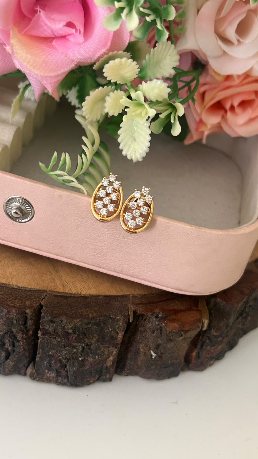 Polished Panchaloham Oval Stud Earrings with polish