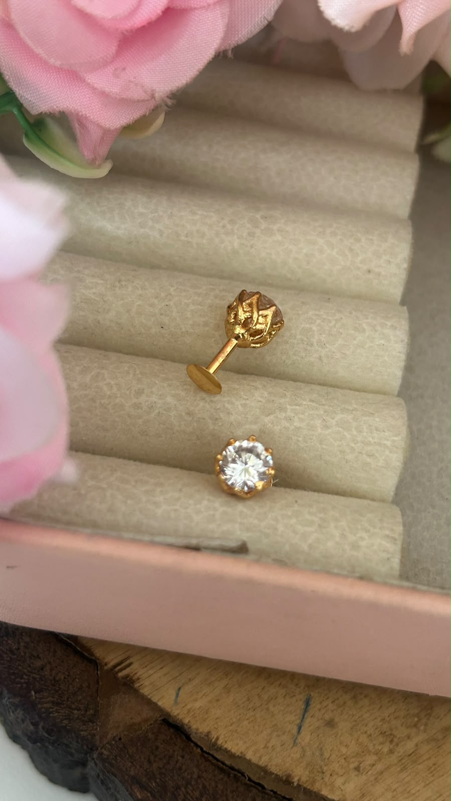 Panchaloham Classic Round Stud Earrings – Gold Polish