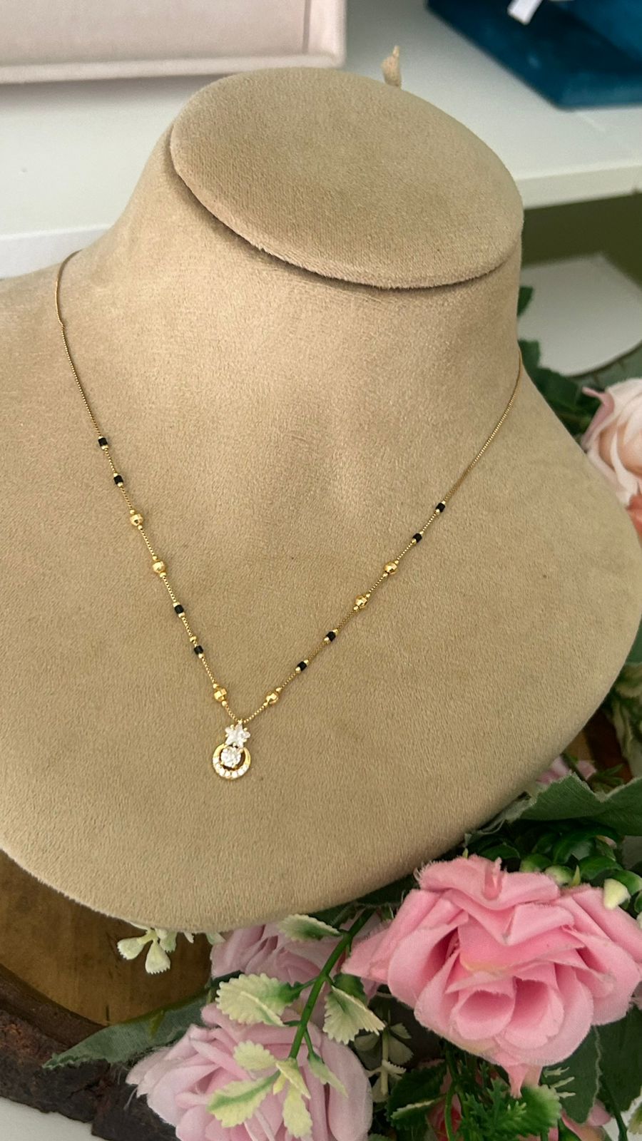 Trendy Black Beads Mangalsutra Necklace for Women