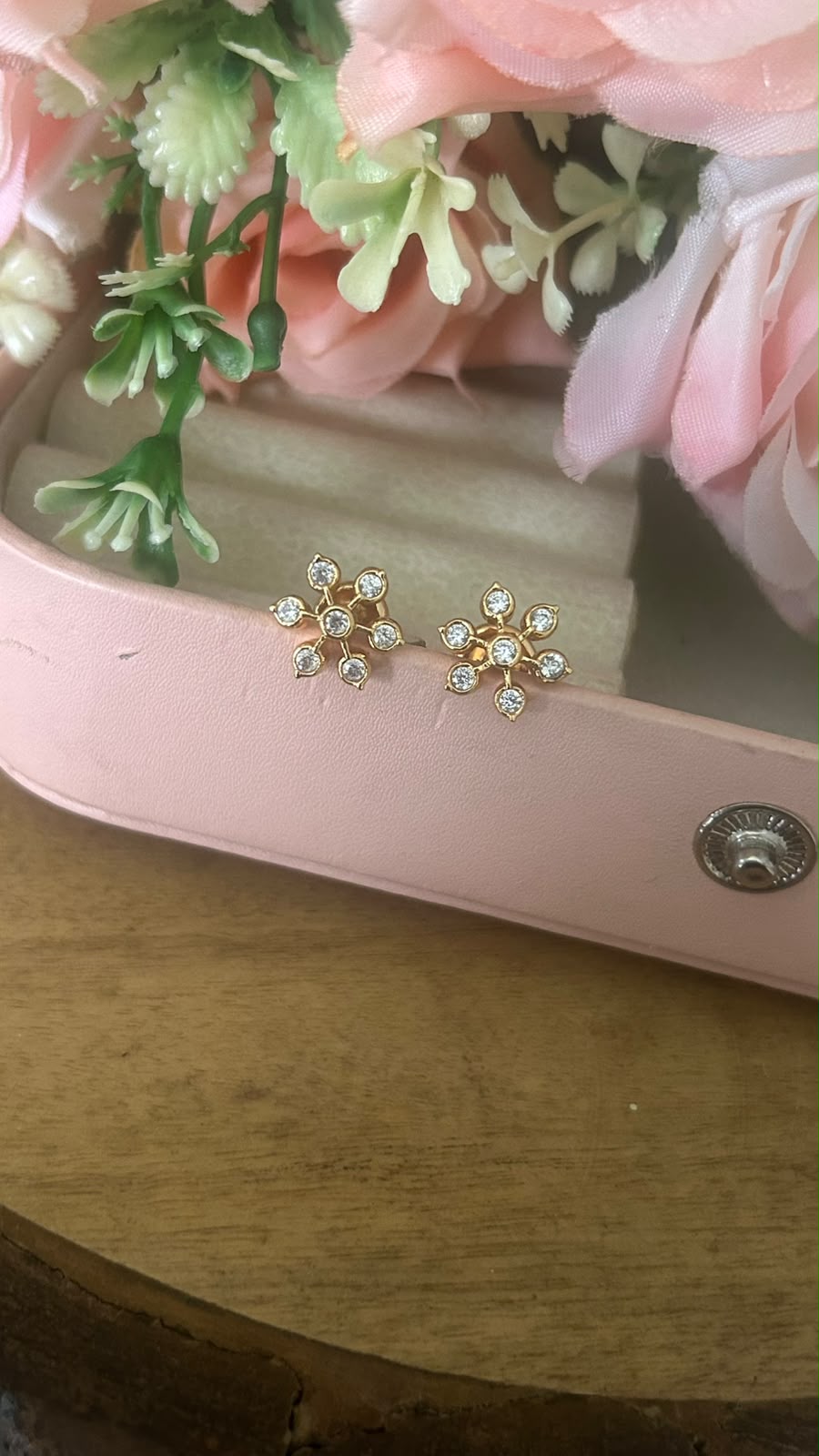 Panchaloham Polished Twinkle Star CZ Earrings