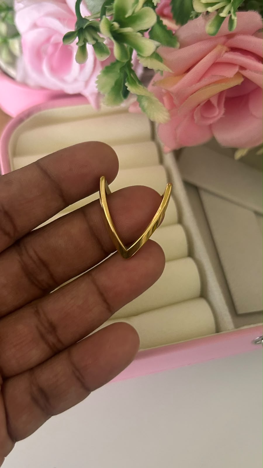 Anti-Tarnish V-Shaped Minimalist Ring for Women | Elegant Geometric Open Ring