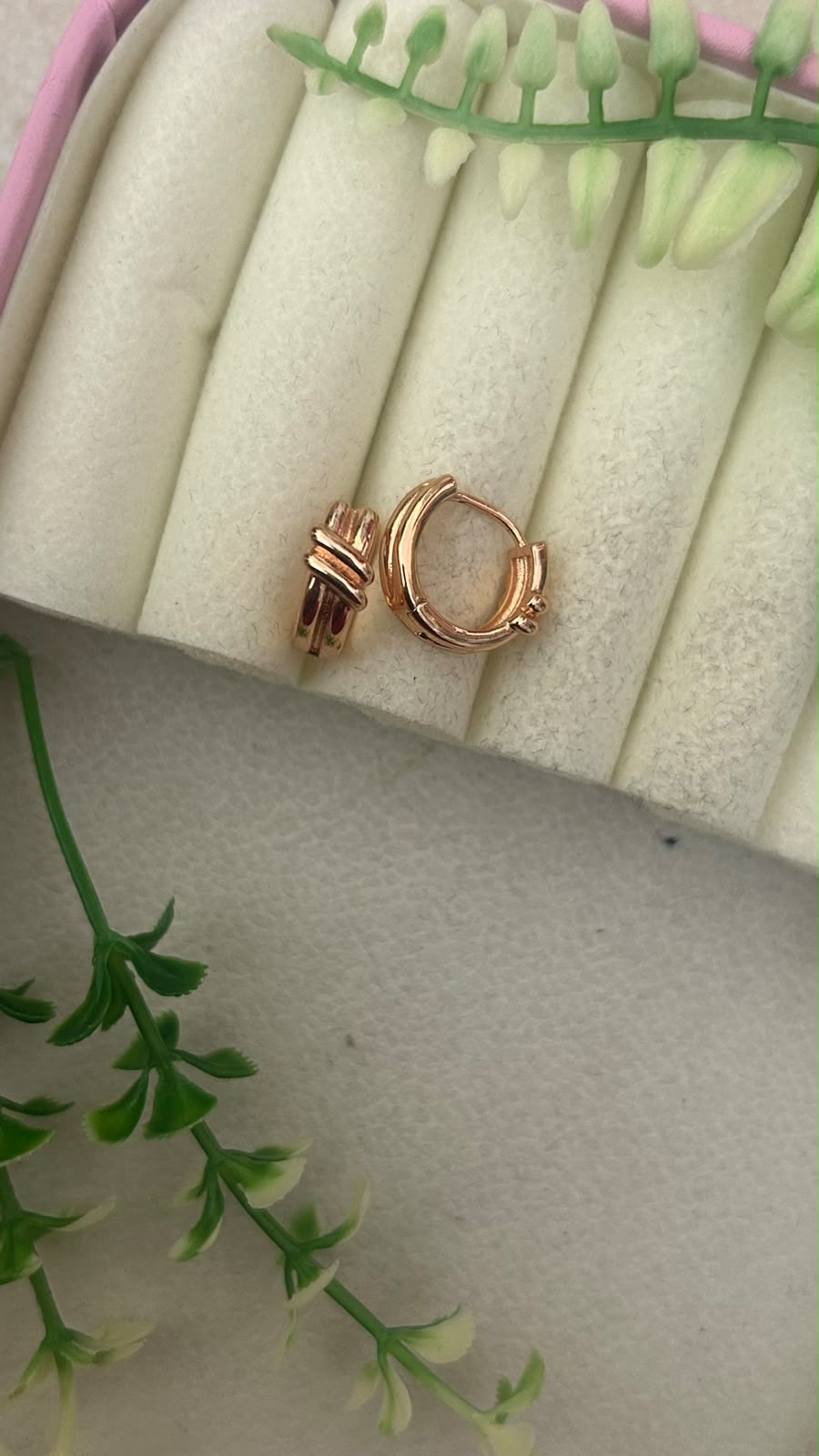 Trendy Twisted Knot Design Rose Gold Finish Mini Bali Hoop Earrings for Women – Elegant Daily Wear Collection