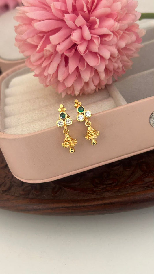 Tiny Traditional Panchaloham Jhumkis – South Style Elegance