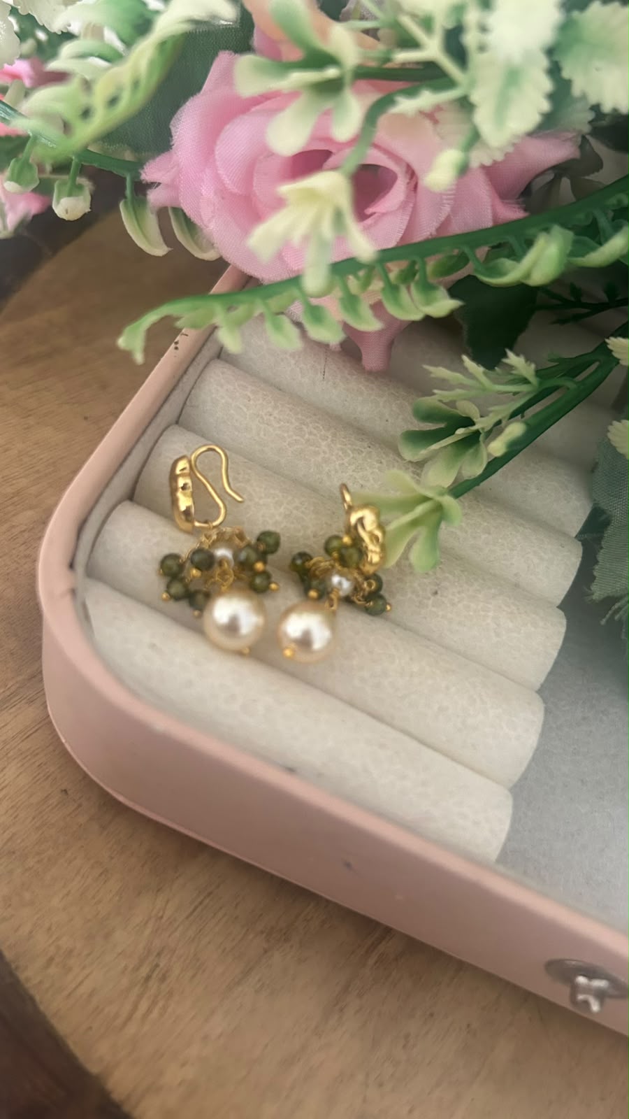 Polki Stud Earrings with Detachable Kundan Pearl Hanging | 2-in-1 Traditional Earrings