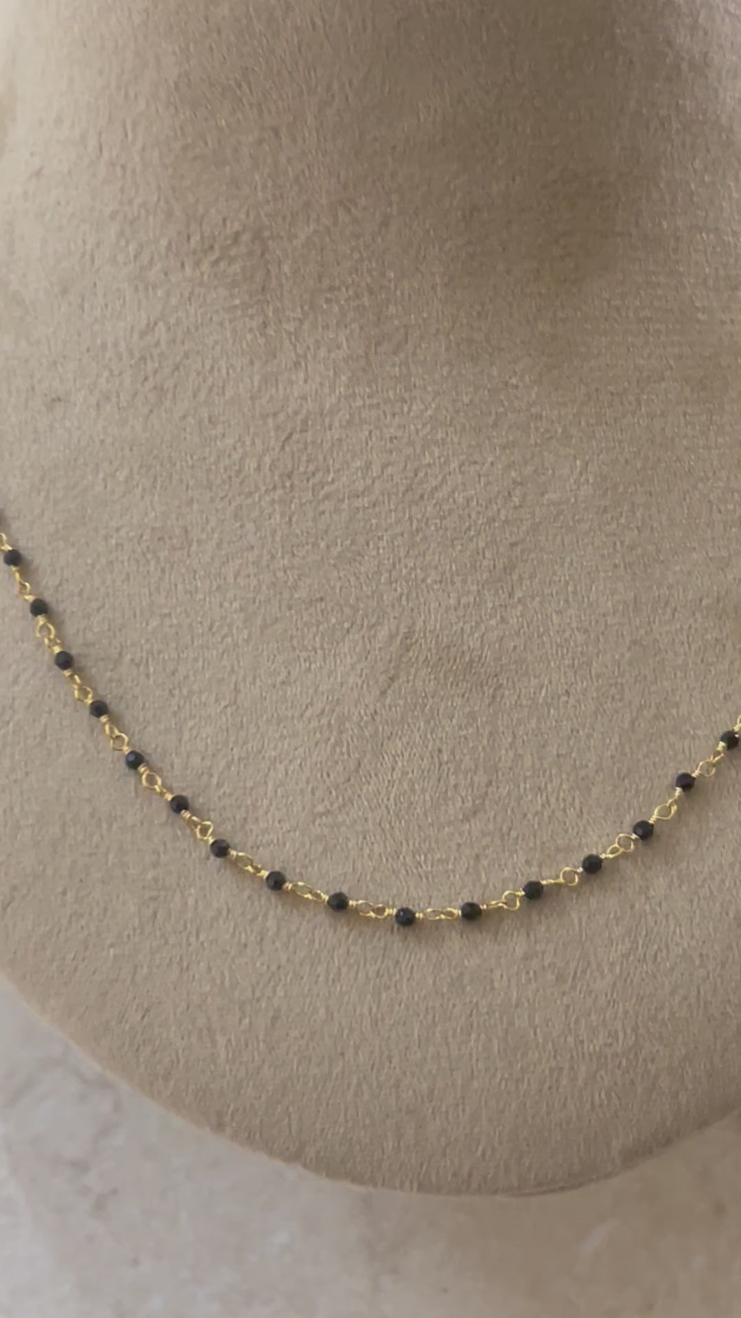 Single Line Black Beads Chain Gold Gold Plated Single Line
