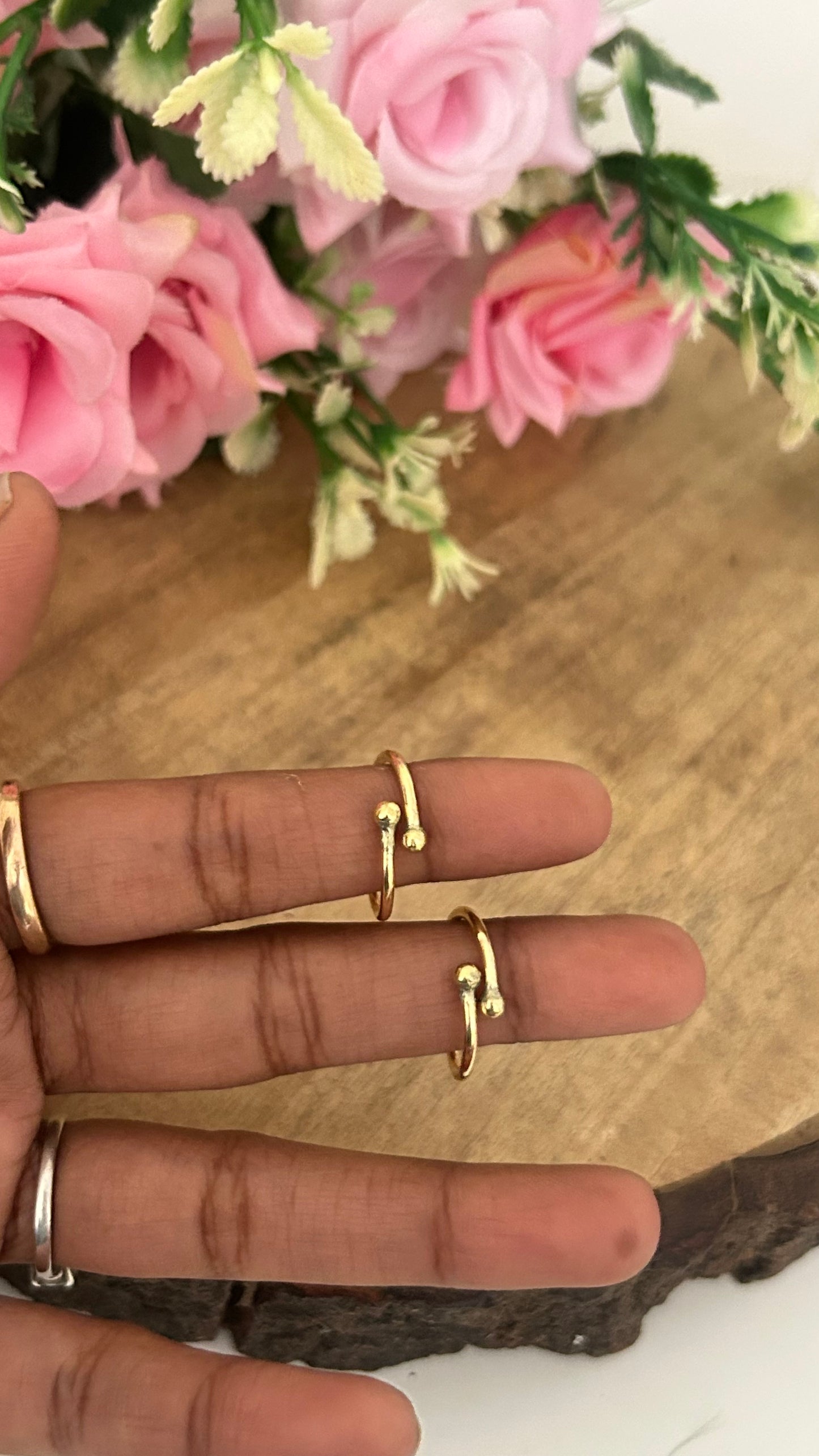 Minimal Dot Design Panchaloham Toe Rings unpolished