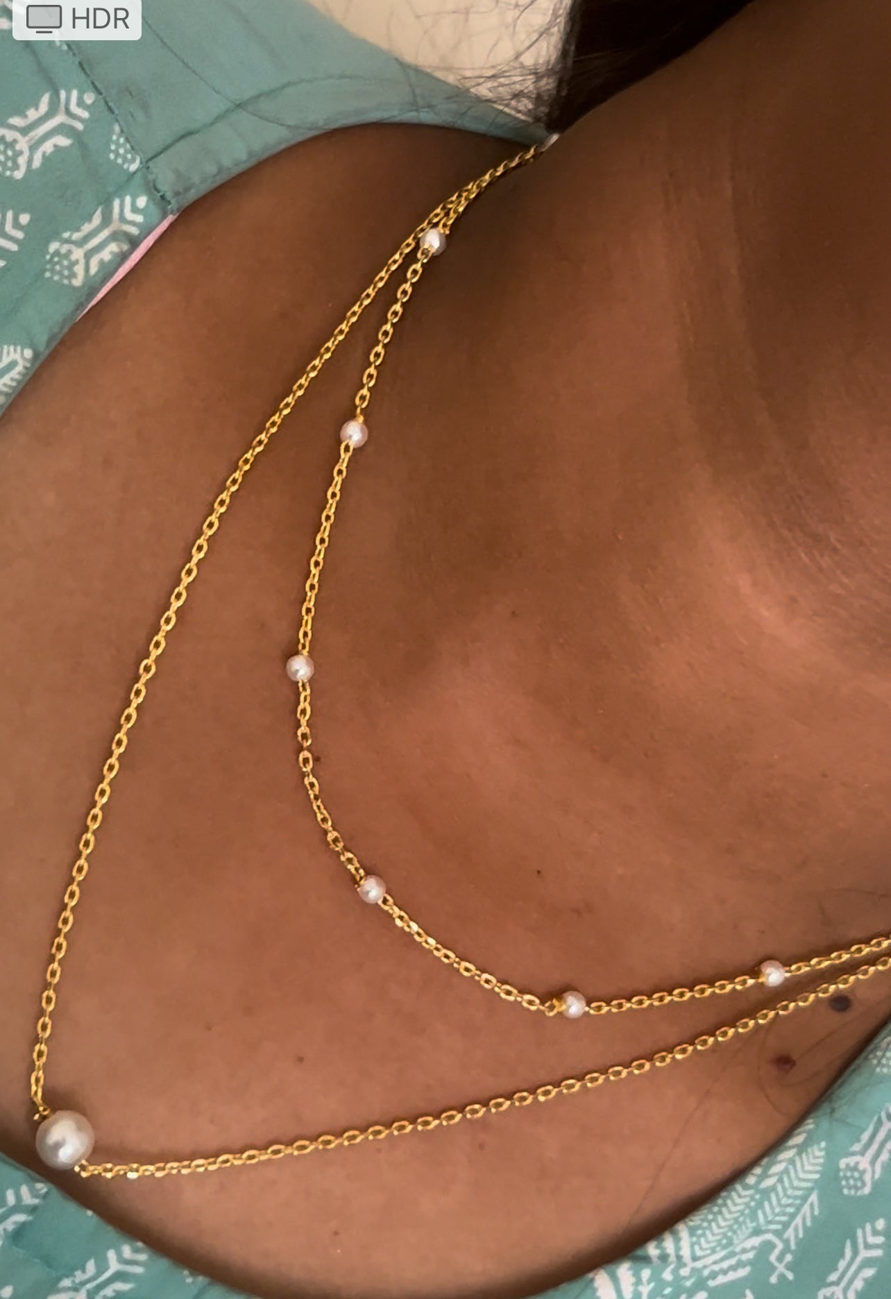 2 layer fancy pearl chain in 20 inches