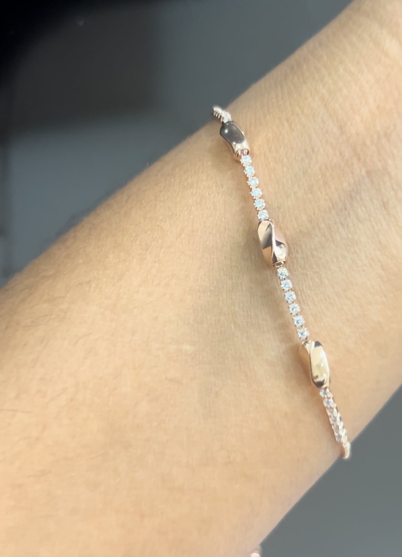 CZ single line full stone bracelet