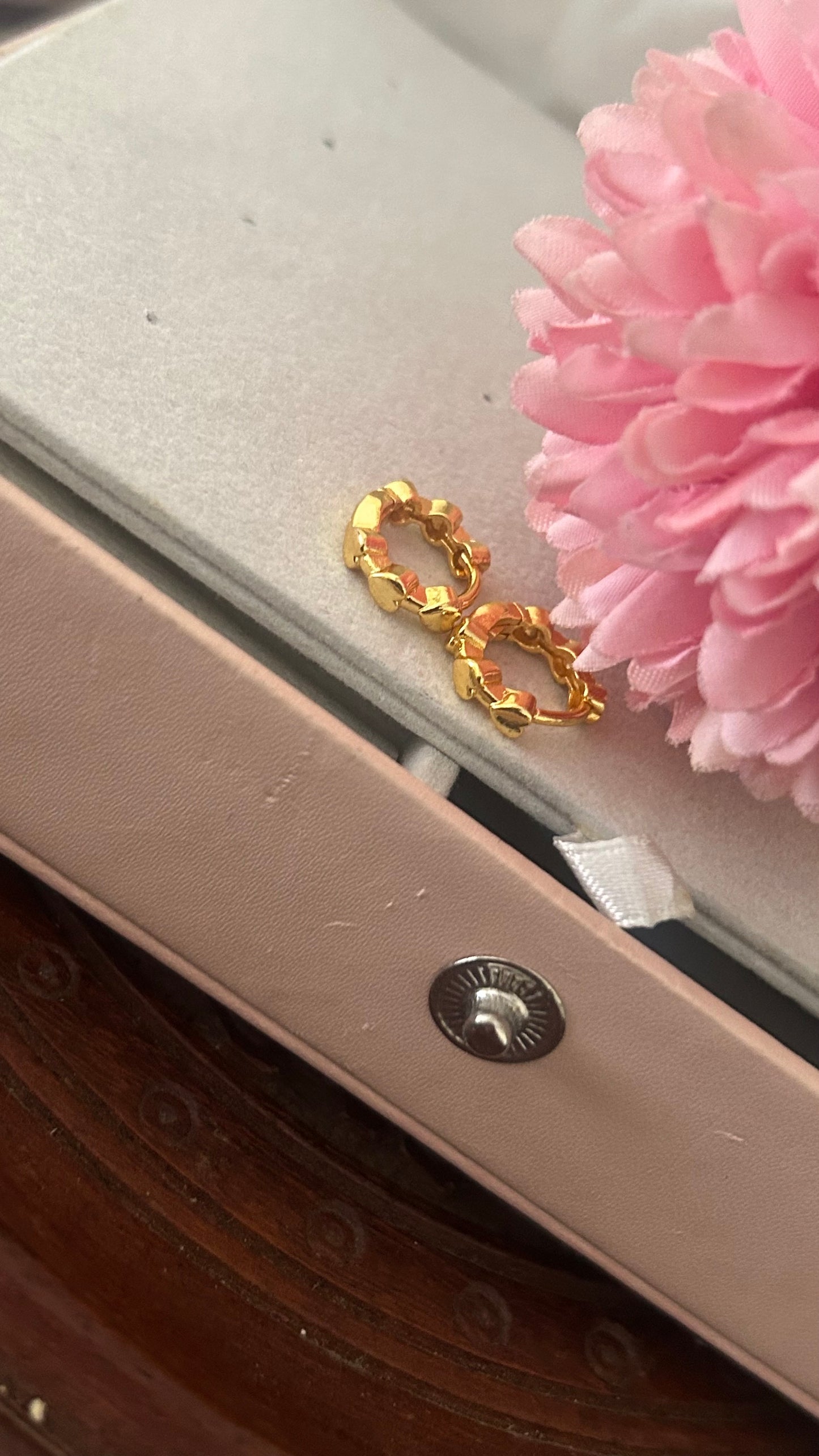 Cute Heart Design Micro Gold Bali | Daily Wear Hoops