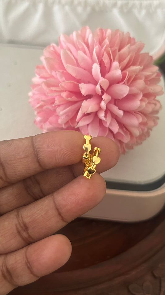 Cute Heart Design Micro Gold Bali | Daily Wear Hoops