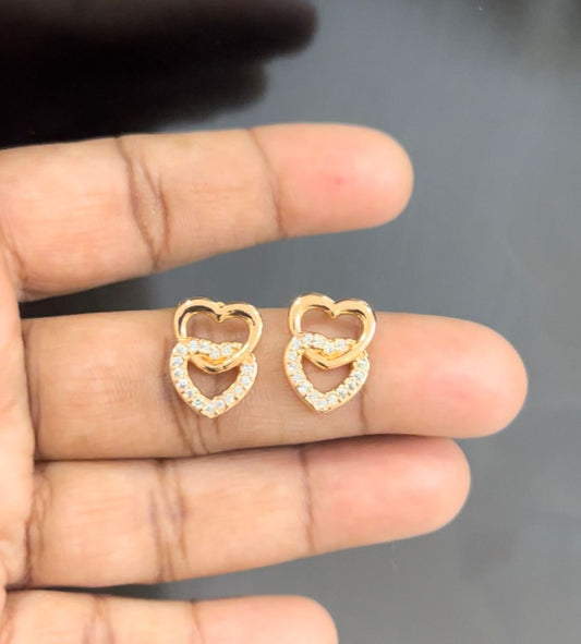 CZ LOVE SHAPE EARRINGS