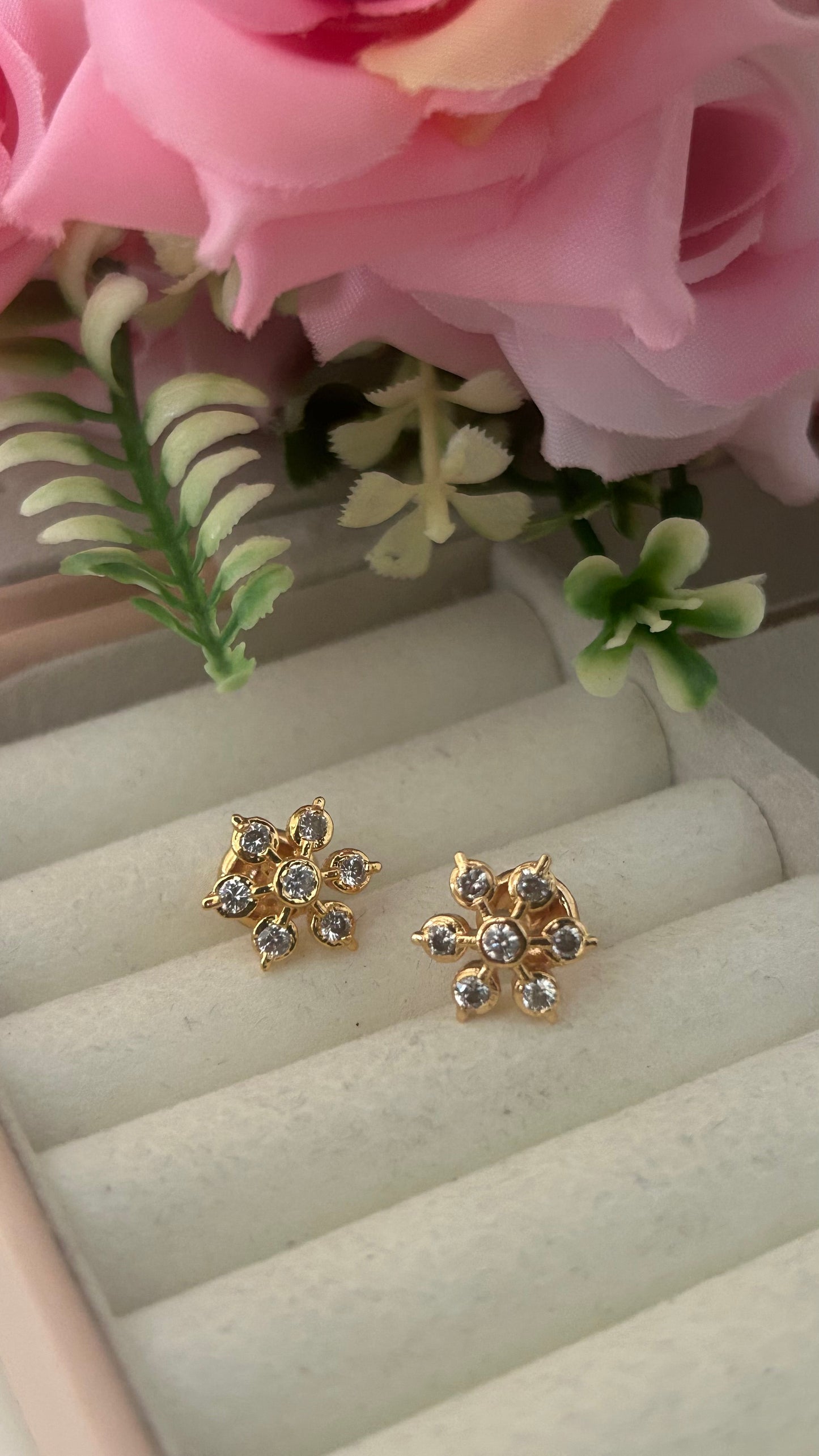 Panchaloham flower earrings