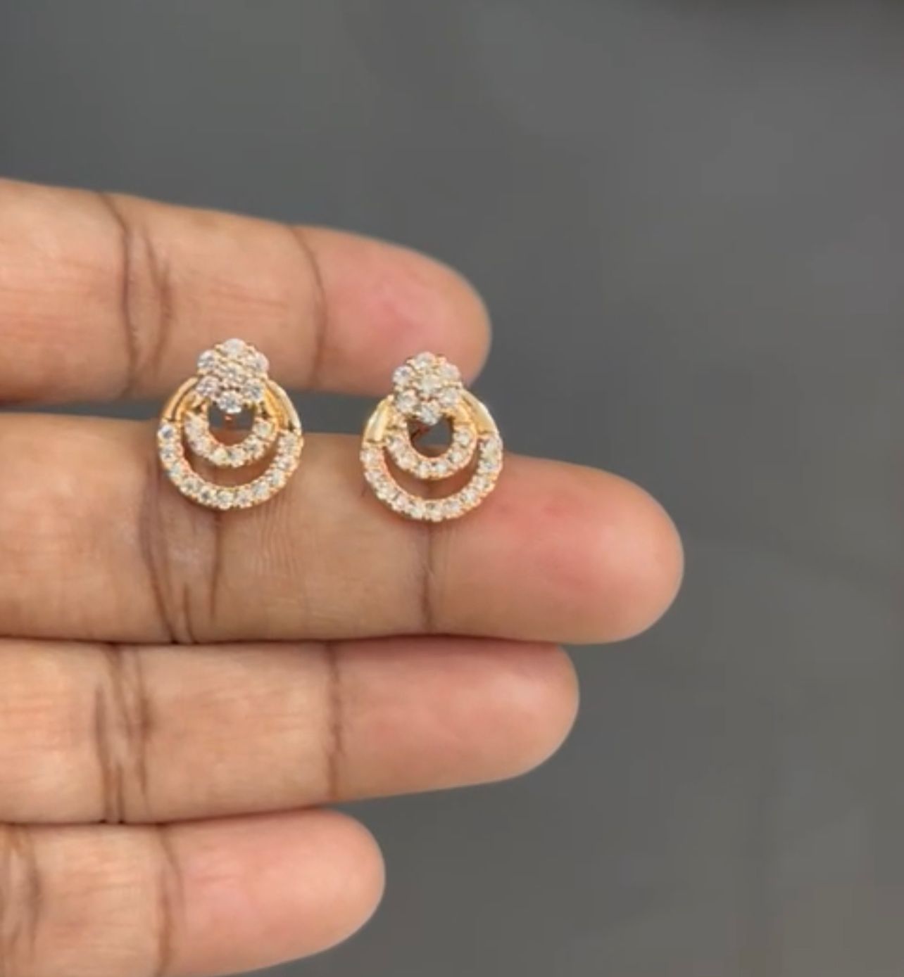 CZ White stones stud