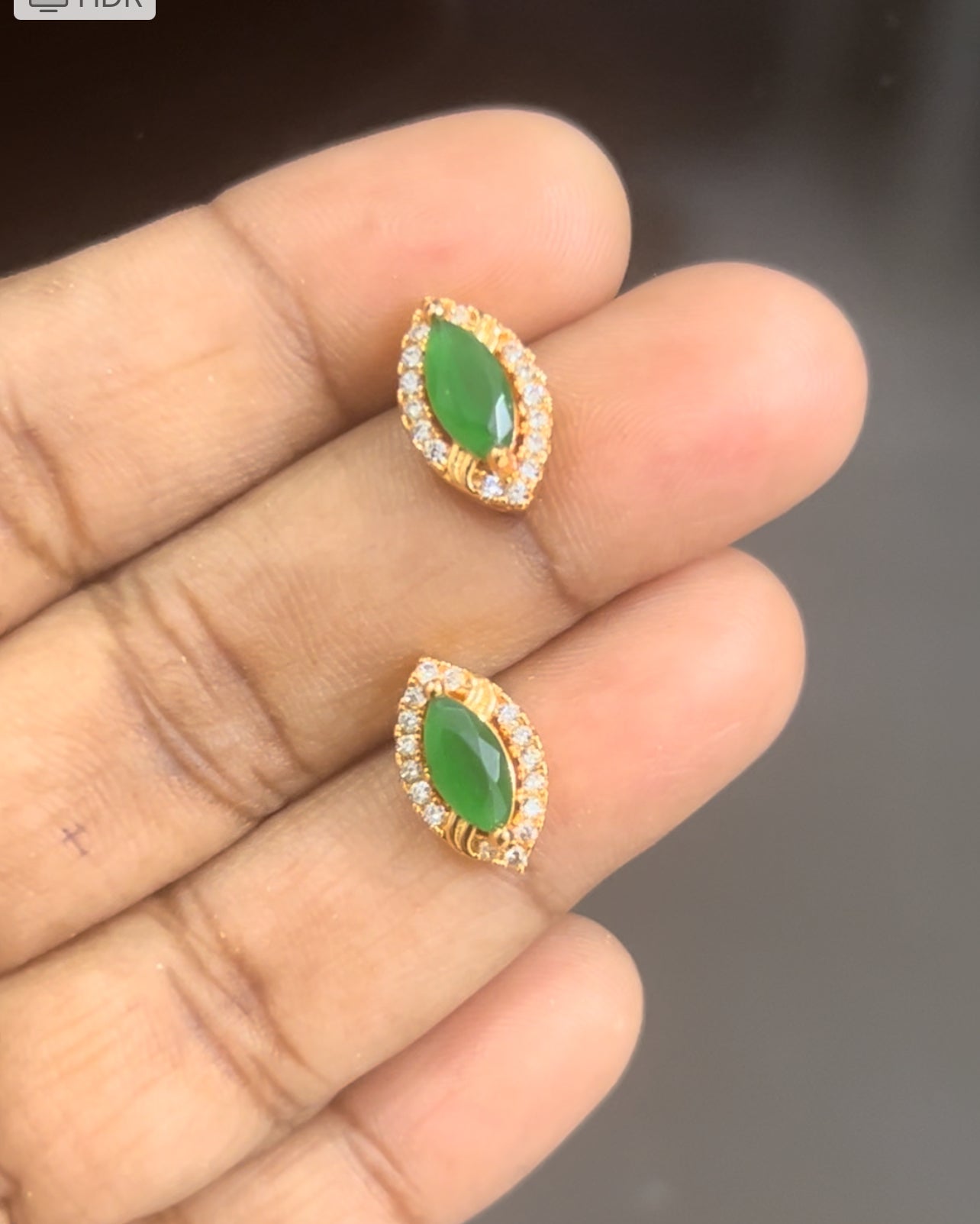 CZ oval shape studs in colours