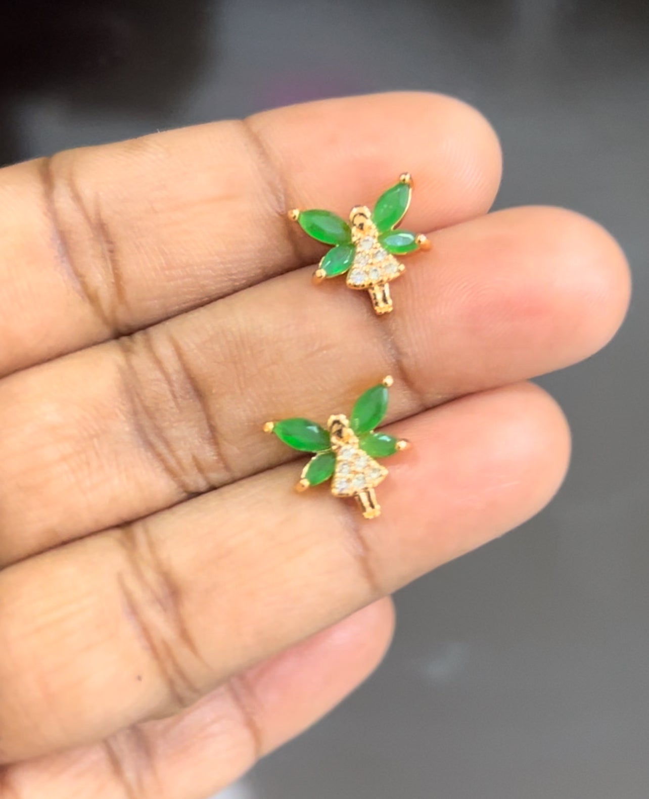 CZ butterfly stud in colours