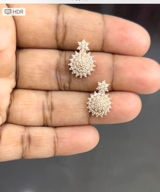 CZ Fancy white stones stud